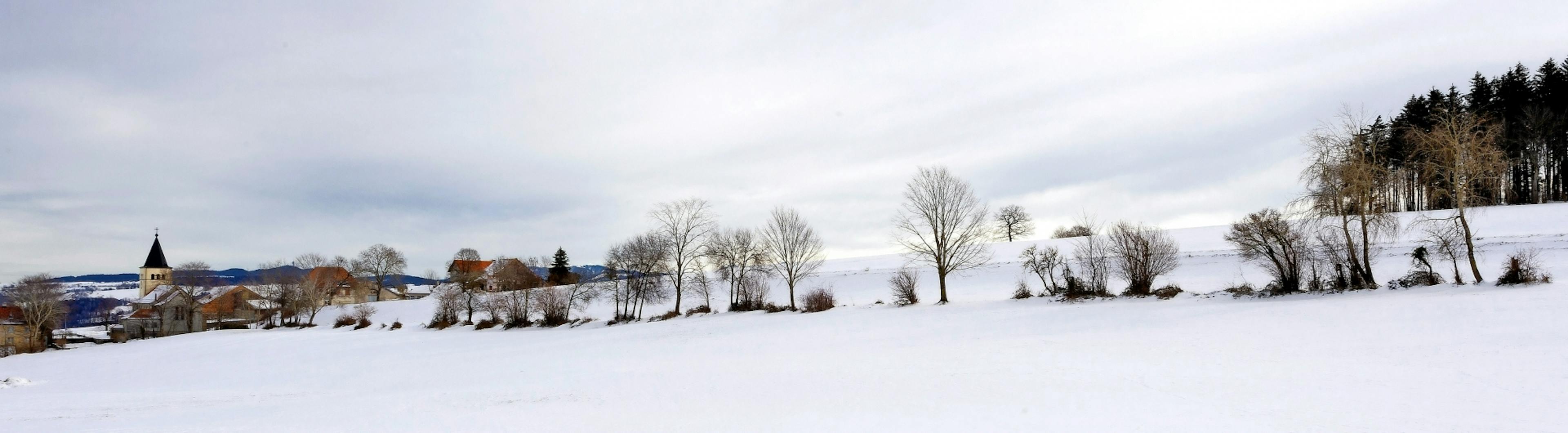 Futur Park d’Eoliennes contesté par les habitants de Sommentier, ici vue depuis le village Photo Lib/Charly Rappo, Sommentier, 20.01.2021